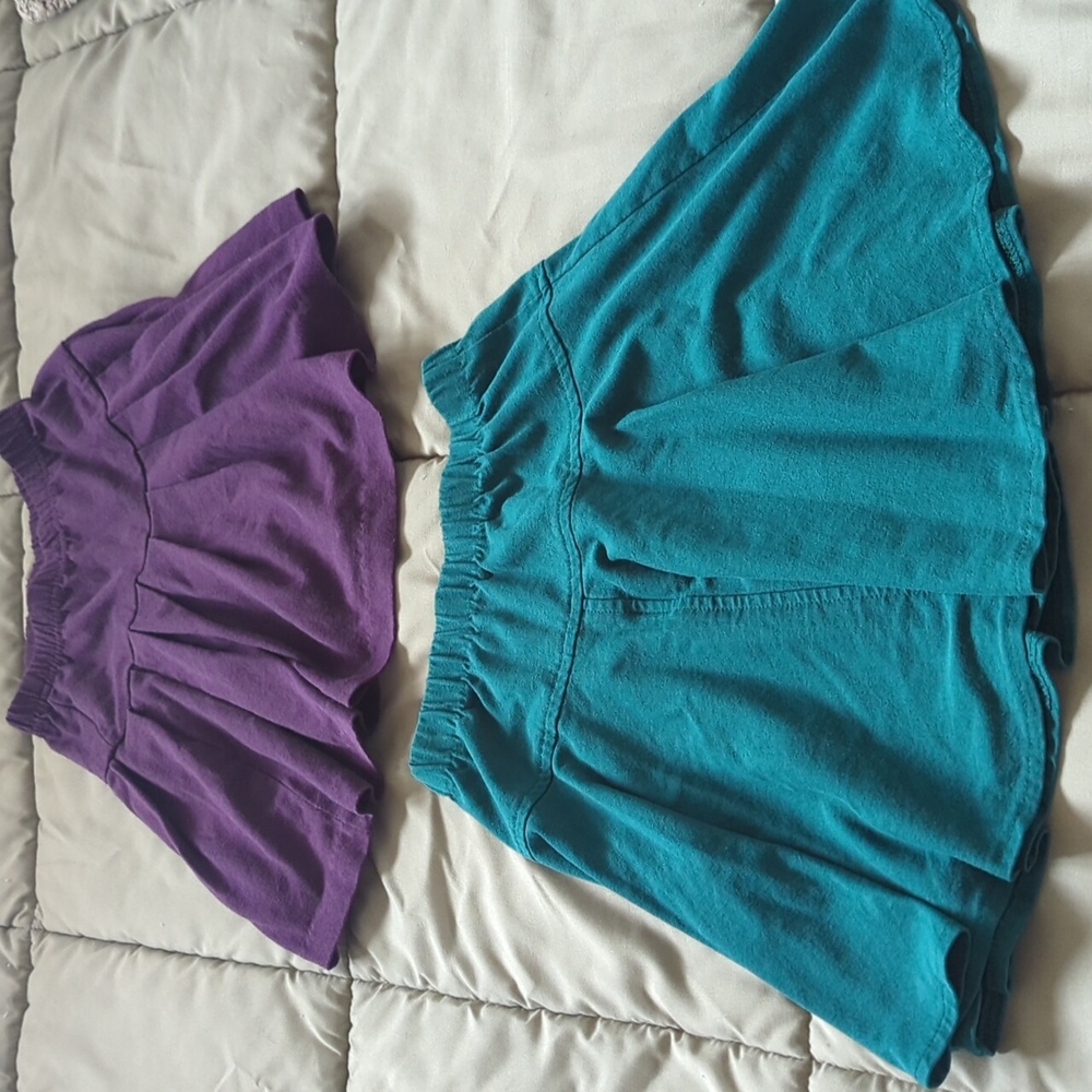 Vibrant Teal and Purple Kids Skirt Set
